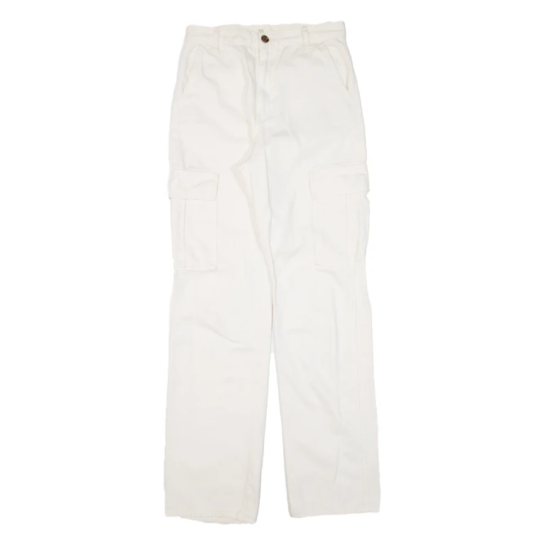STR Cargo Womens Trousers Cream Regular Straight W26 L30