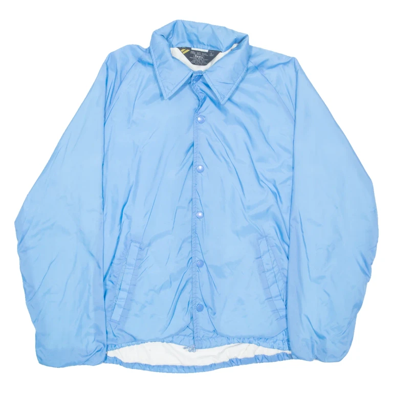 SEARS Mens Coach Jacket Blue Nylon M