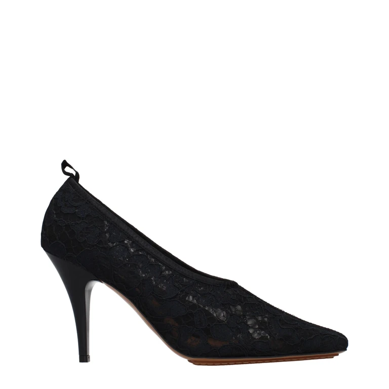 Black Fabric High Heel Pumps - Women