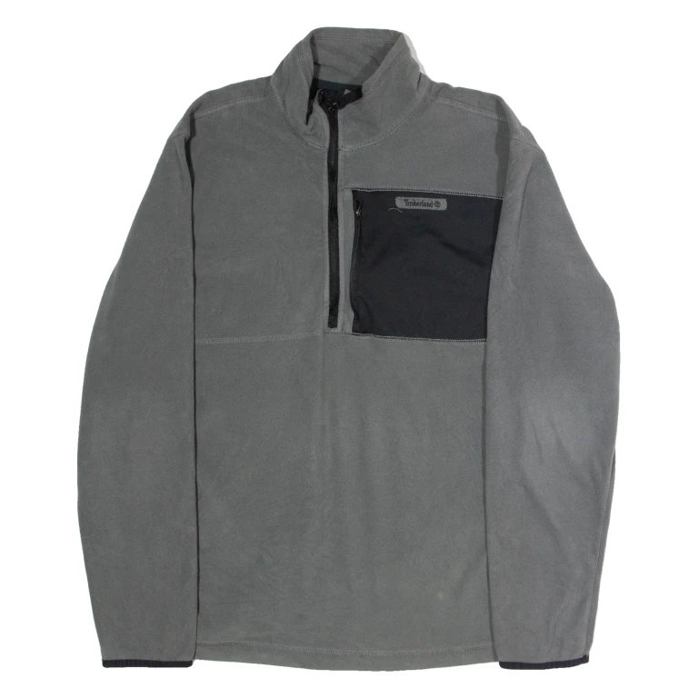 TIMBERLAND Mens Fleece Grey 1/4 Zip M