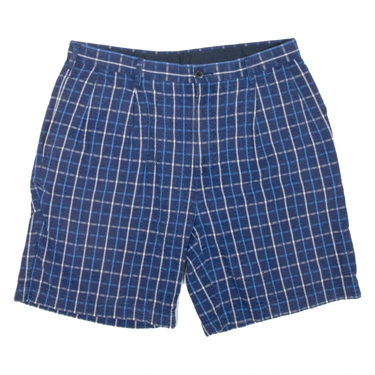 NAUTICA Rigger Mens Chino Shorts Blue Check M W36