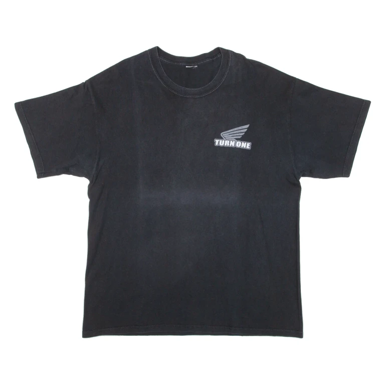 TURN ONE Mens T-Shirt Black XL