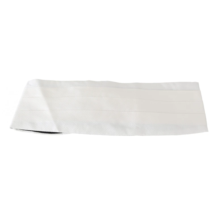 Dolce & Gabbana White Men Waist Belt Silk Cummerbund - Men