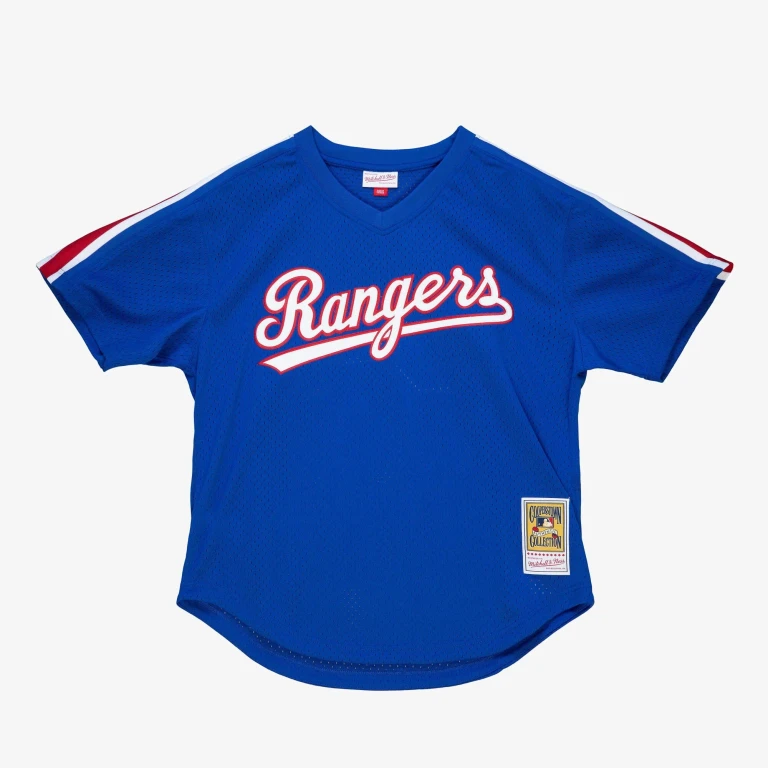 Men's MLB Authentic Bp Jersey - Pullover Rangers 1989 Nolan Ryan