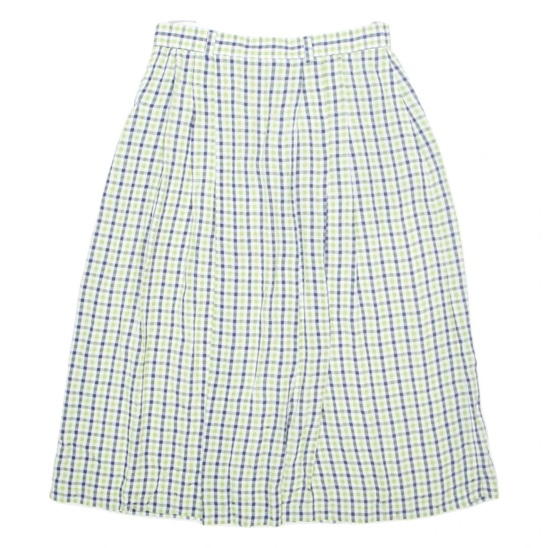 WALBUSCH Womens A-Line Skirt Green Midi Gingham UK 16