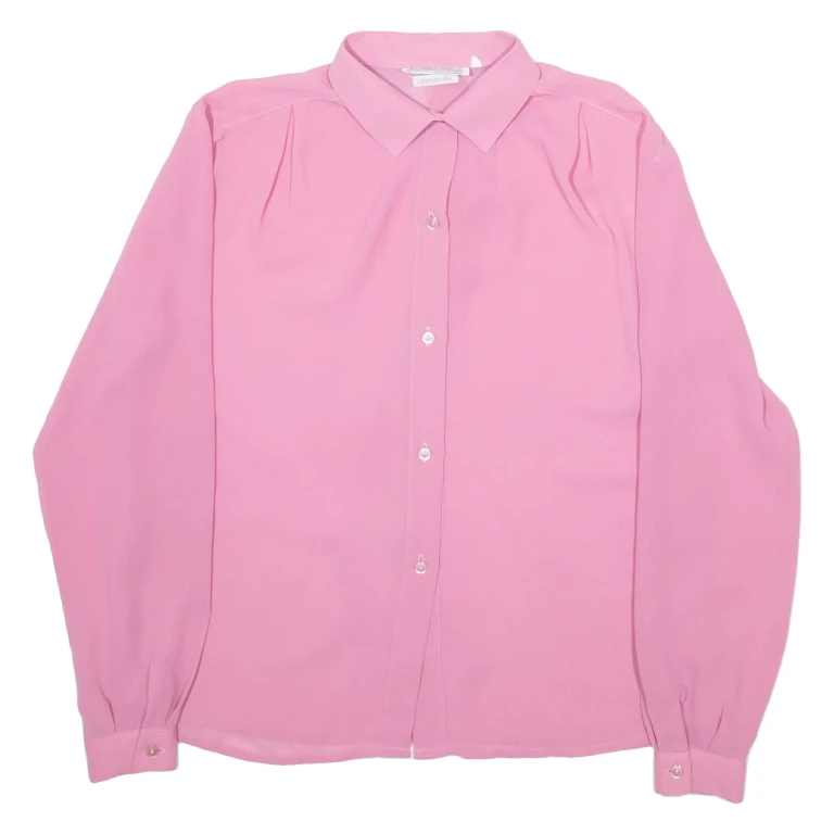 JULIETTA Womens Shirt Pink Collared Long Sleeve Viscose XL