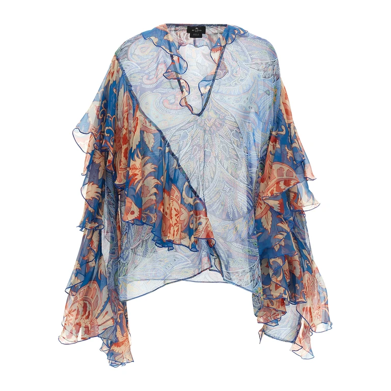 Blue Silk Blouse - Women