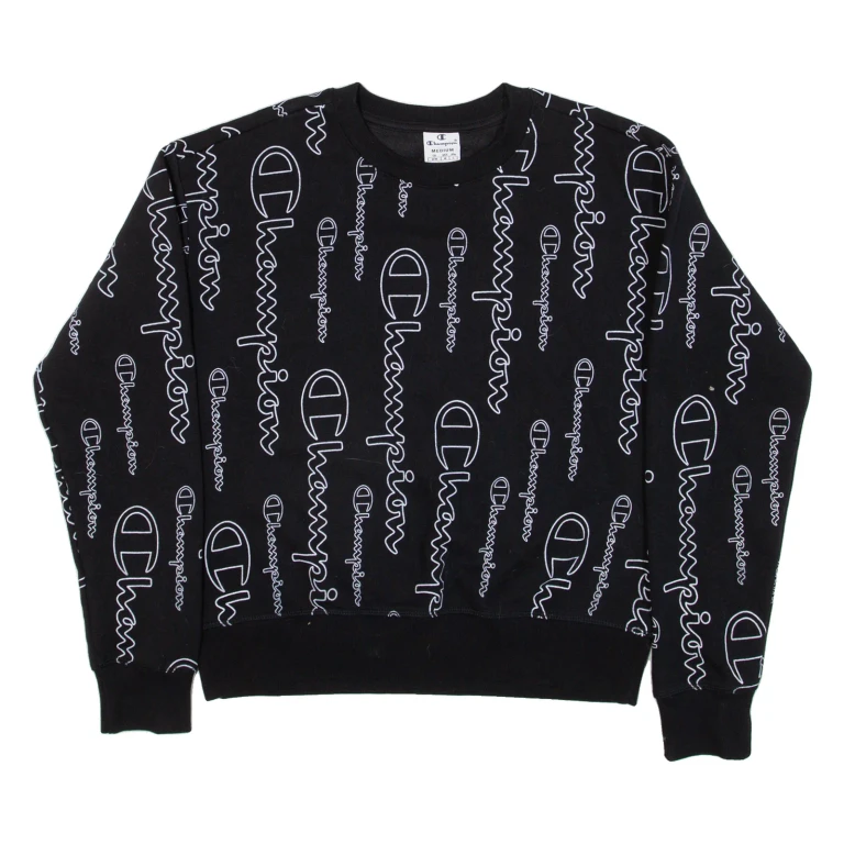 CHAMPION Womens Sweatshirt Black M