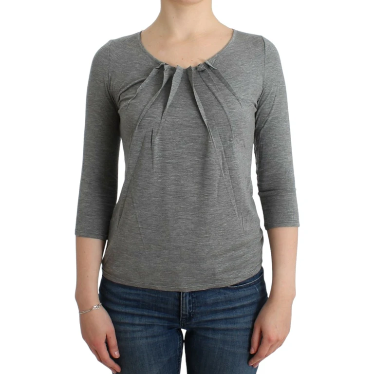 Roberto Cavalli Gray 3-4 Sleeves Jumper Top Modal - Women