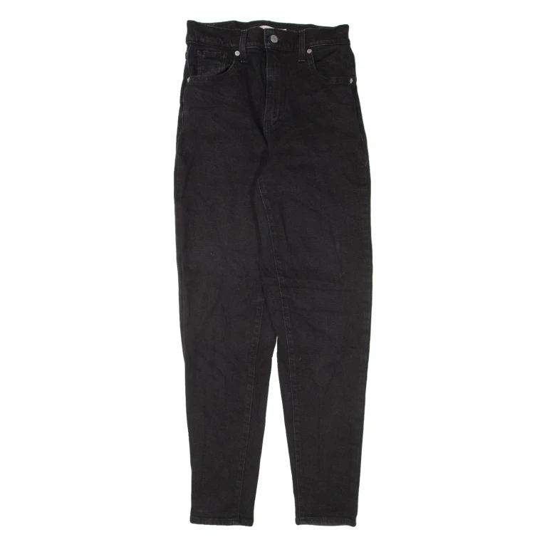 LEVI'S High Waisted Womens Jeans Black Regular Mom W24 L29