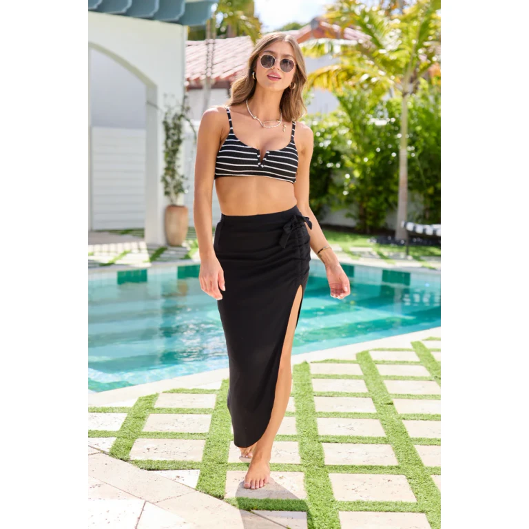 Black Sarong Swim Cover-Up Skirt