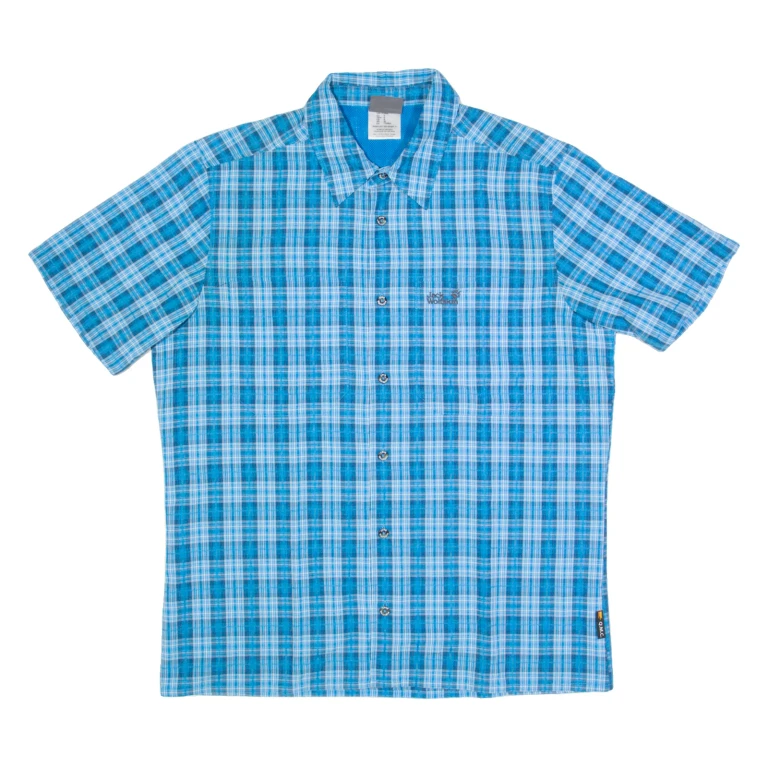 JACK WOLFSKIN Mens Shirt Blue Check S