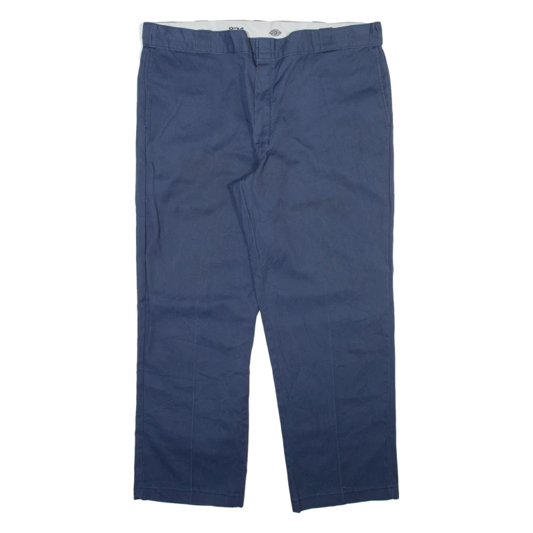 DICKIES 874 Workwear Mens Trousers Blue Regular Straight W42 L30