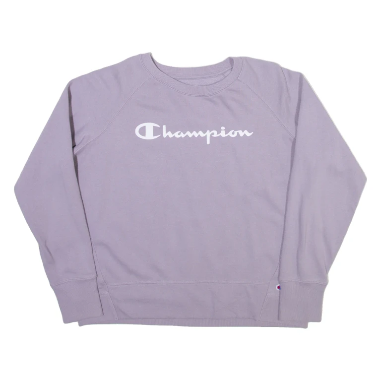 CHAMPION Womens Sweatshirt Purple L