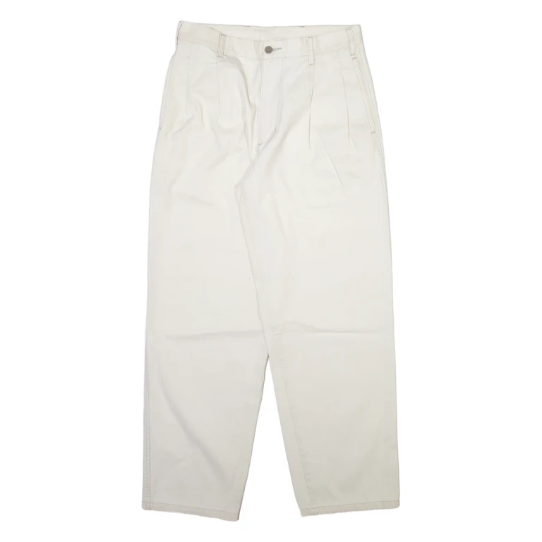 GARRY Mens Trousers Cream Regular Straight W28 L28