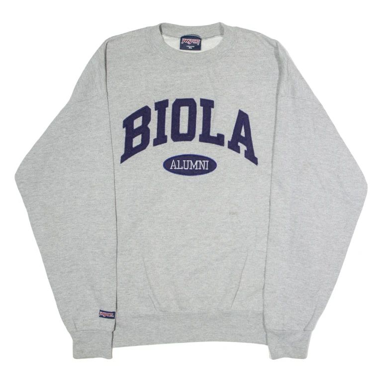 JANSPORT Biola Alumni Mens Sweatshirt Grey Crew Neck XL
