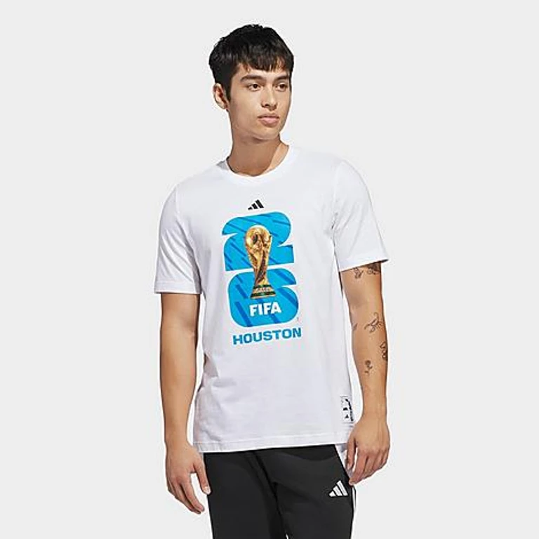 adidas Men's Soccer FIFA World Cup 26 Host City Houston Graphic T-Shirt in White Size: XS