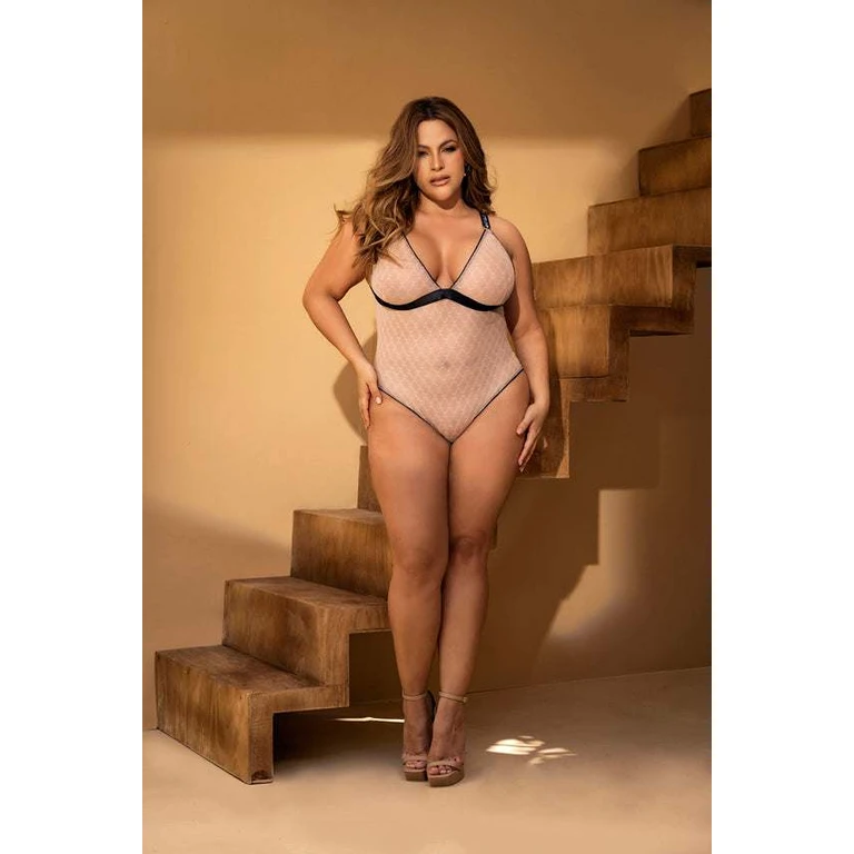 8782X Women's Teddy Nude Black