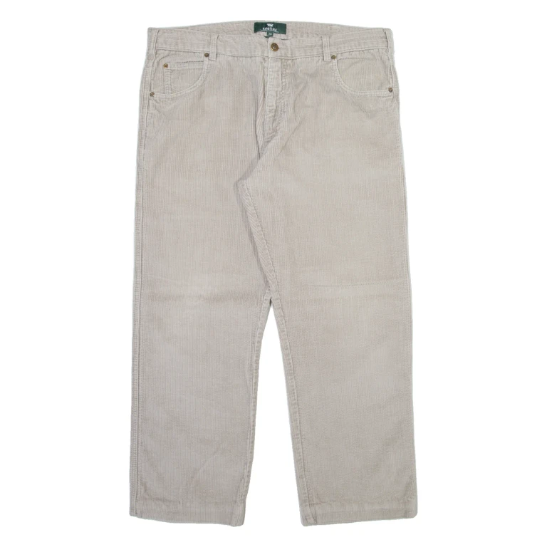KINGFIELD Mens Corduroy Trousers Grey Regular Straight W38 L28