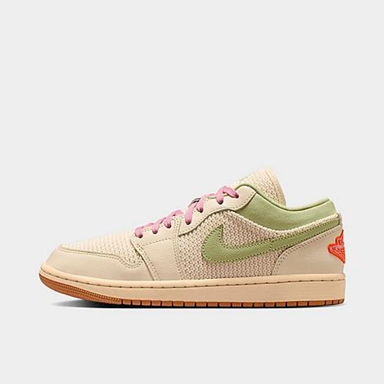 Jordan Women's Air 1 Low SE Casual Shoes in Sail/Olive Aura/Pearl White Size: 5.0