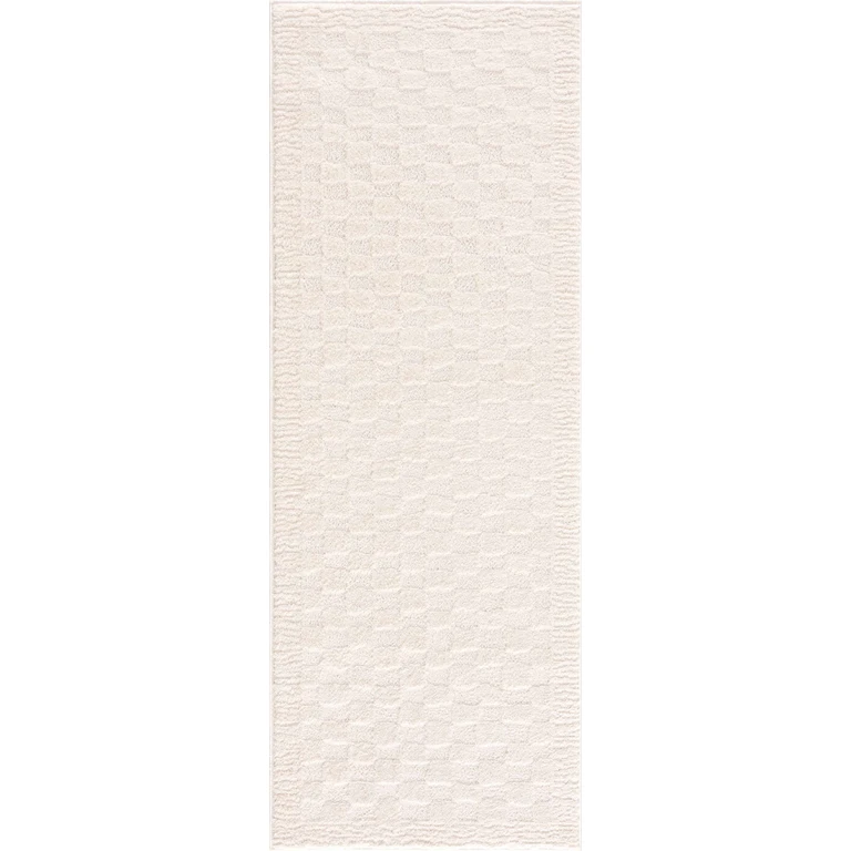 Leryn Ivory Checkered Area Rug