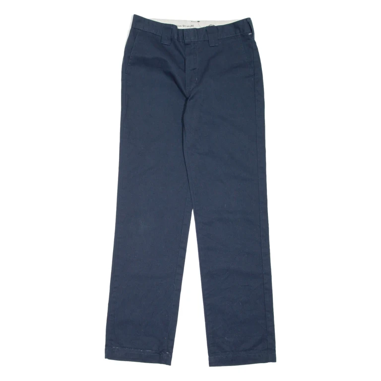 DICKIES Workwear Womens Trousers Blue Slim Straight W26 L29