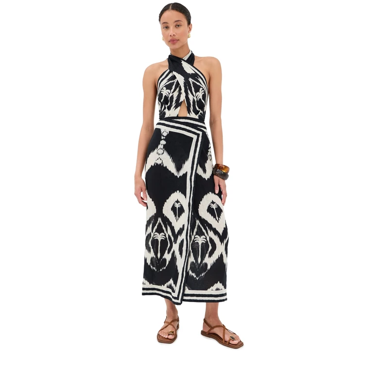 Johanna Ortiz Buen Viento Dress BLACK / ECRU 6