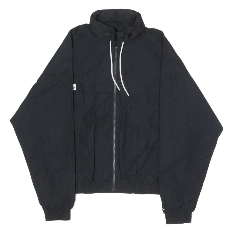 AIR JORDAN Loose Fit Mens Windbreaker Jacket Black Hooded S