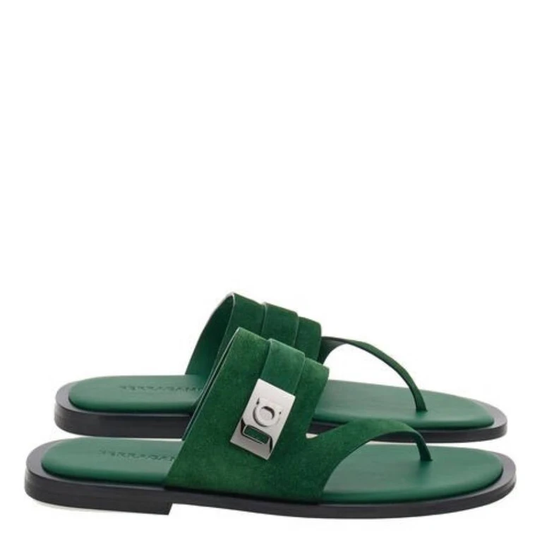 Ferragamo Dickens Suede Thong Sandals