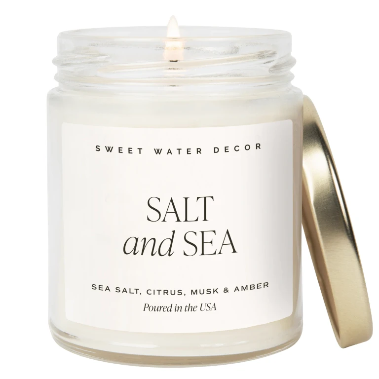 Salt and Sea Soy Candle - Clear Jar - 9 oz
