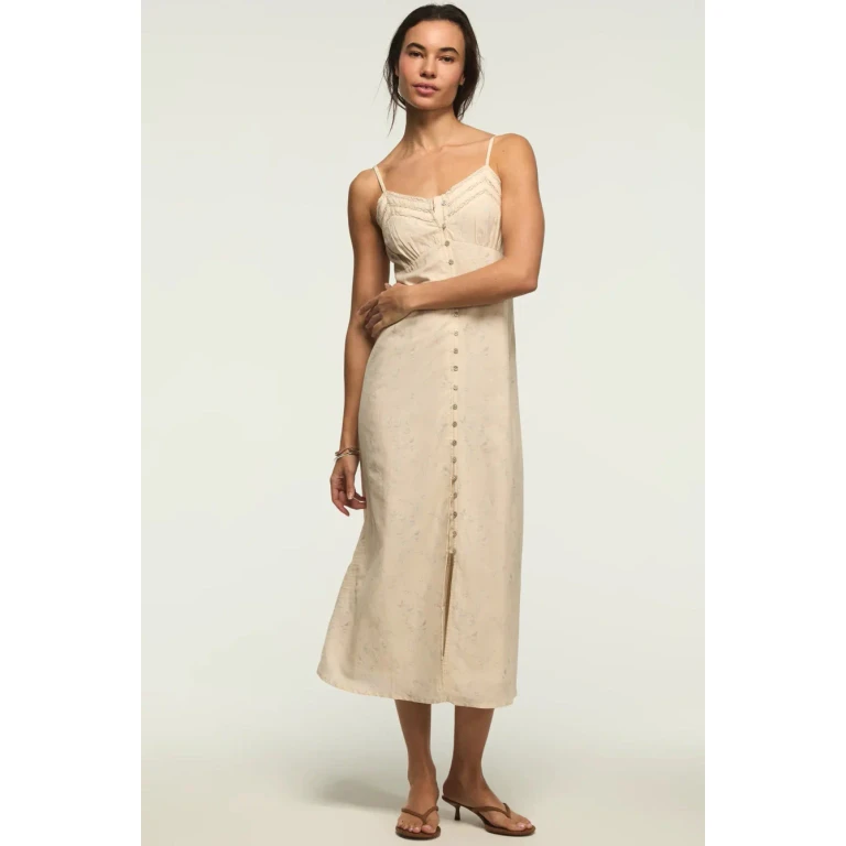 Women's Festival Lace Trimmed Slip Dress - Cream Multi