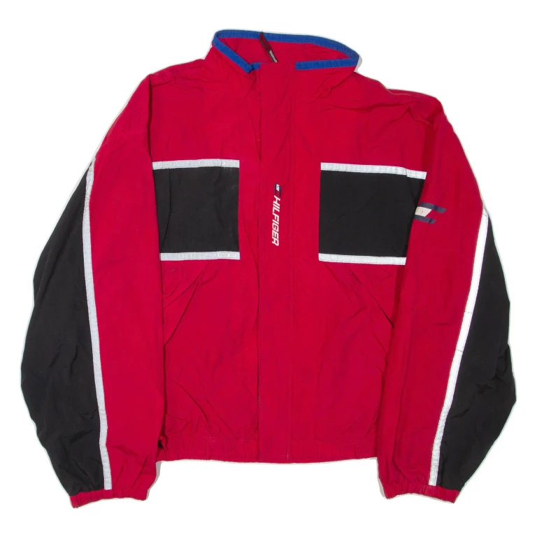 TOMMY HILFIGER Mens Track Jacket Red Nylon XL