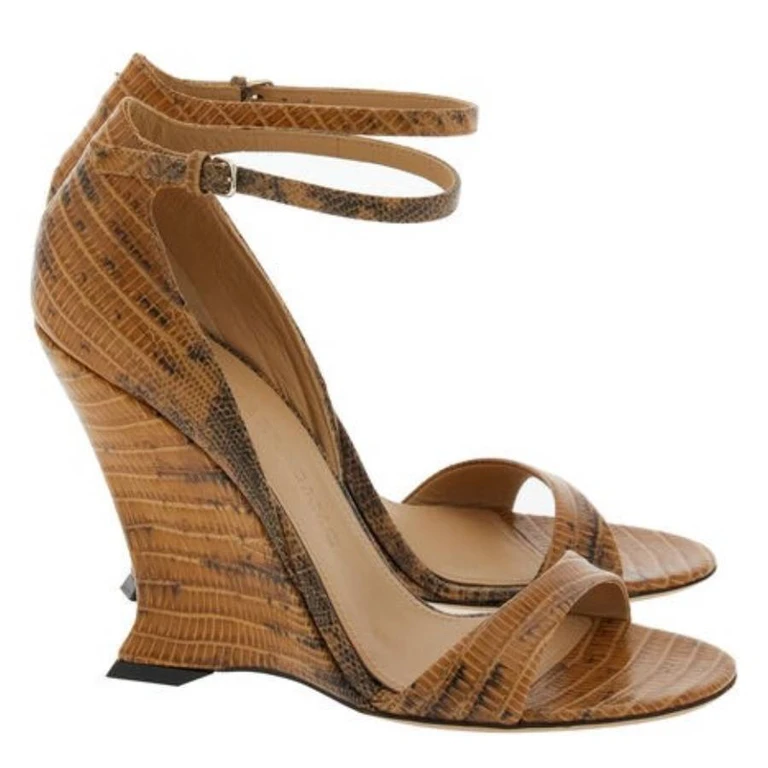 Ferragamo Vidette X5 Leather Wedge Sandals