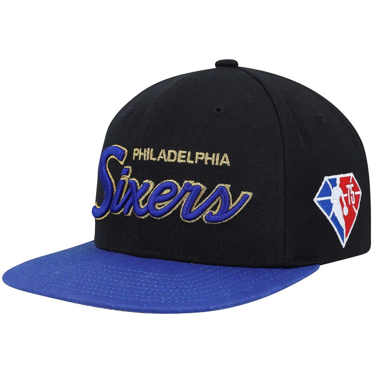 Men's NBA 75Th Gold Snapback 76Ers Snapback Caps
