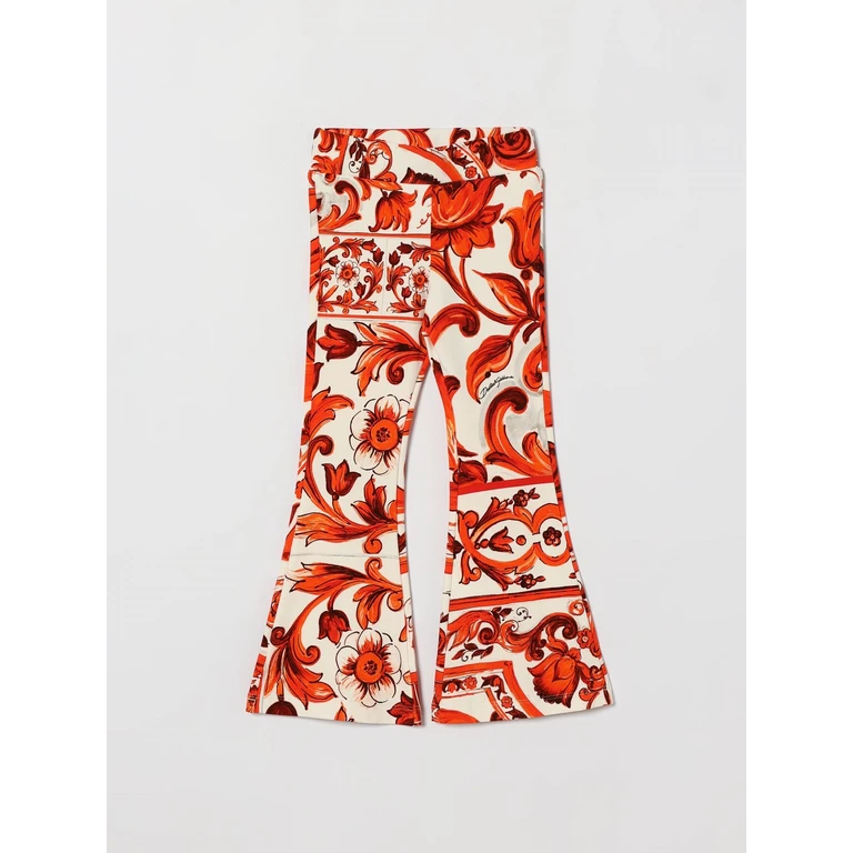 Girl's Majolica Print Flared Stretch-Cotton Leggings (L5JPI9G7P4IIO3TN)