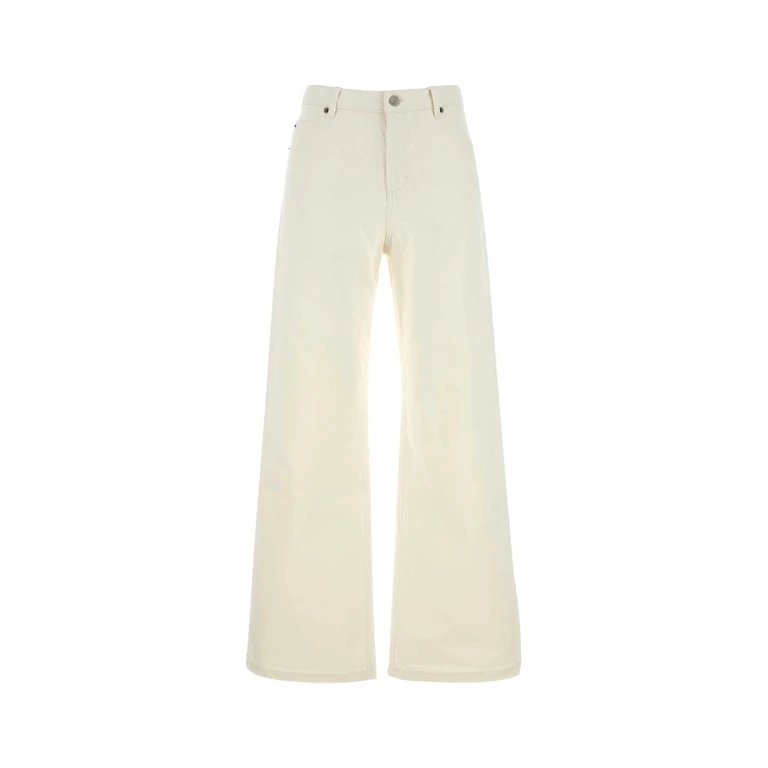 Soeur White Denim Calvin Wide-Leg Jeans Ecru Exterior: Cotton Pantaloni - Women