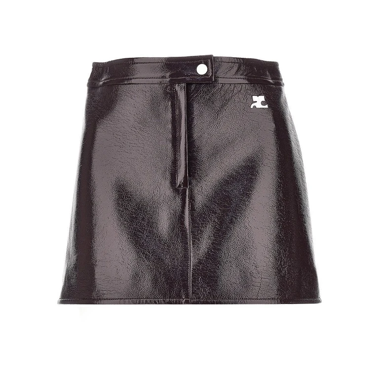 Vinyl effect coated mini skirt Woman 36