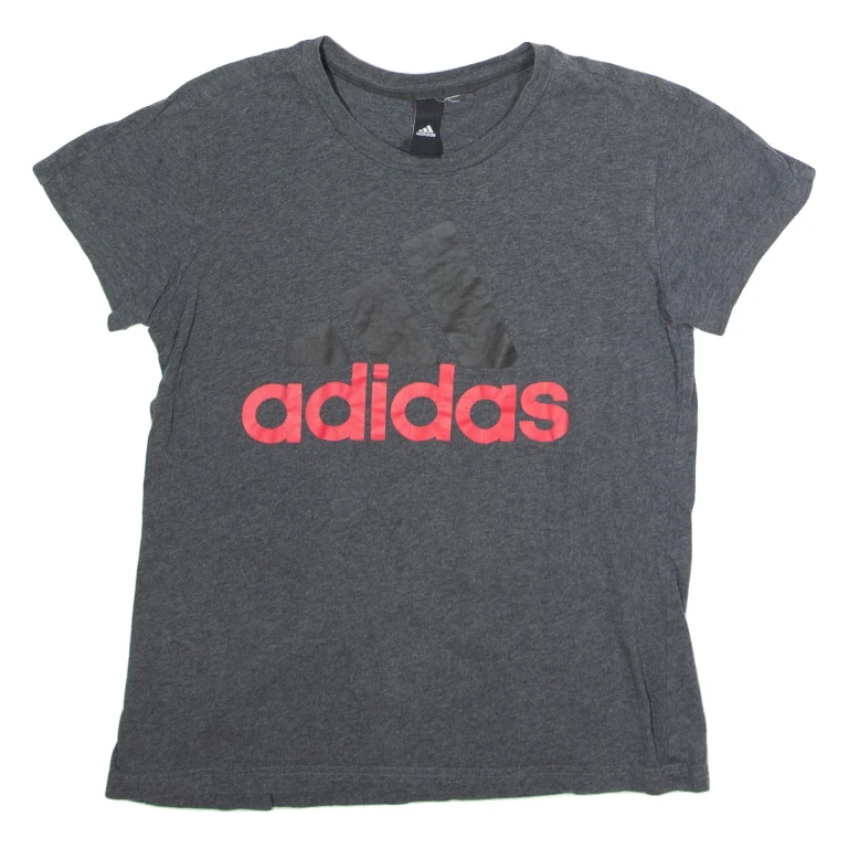 ADIDAS Womens T-Shirt Grey Crew Neck S