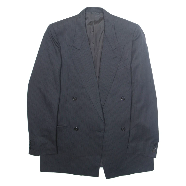 Mens Blazer Jacket Black Striped XL