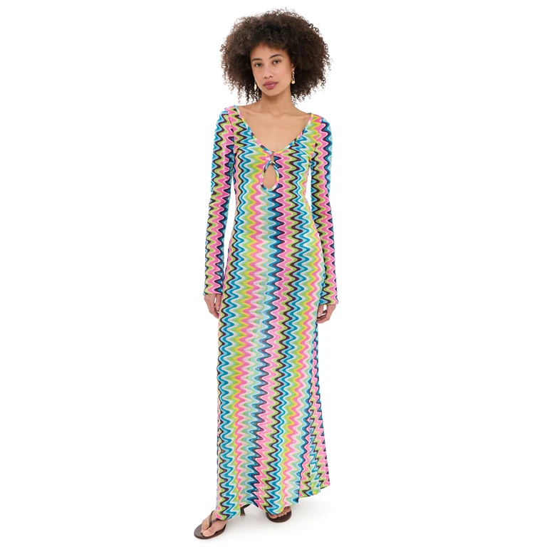 Seven Wonders Emerie Maxi Dress Xyla Wave Blue M