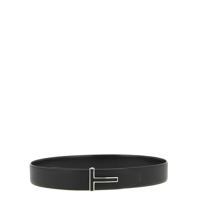 Black Calfskin Regular Belt - Men