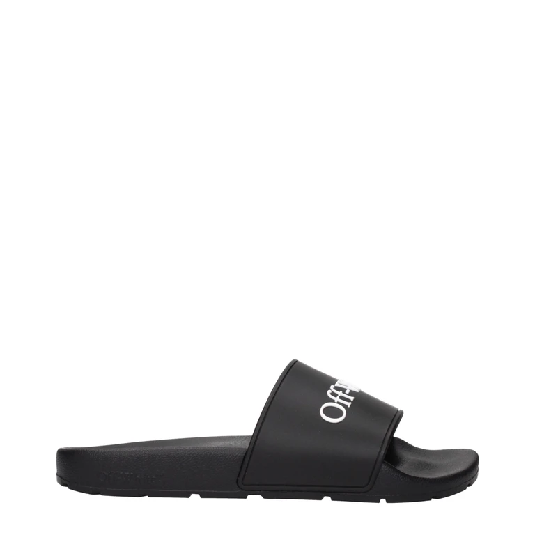 Off-White Black Cotton Slippers - Women