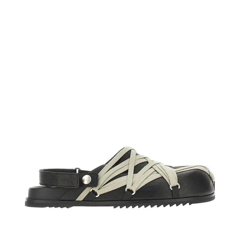 RICK OWENS Megalace leather mules Man 40