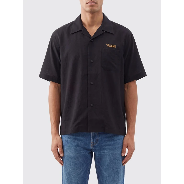 Silk Bowling Shirt with Rear Embroidered Logo (0126105011001BLACK)