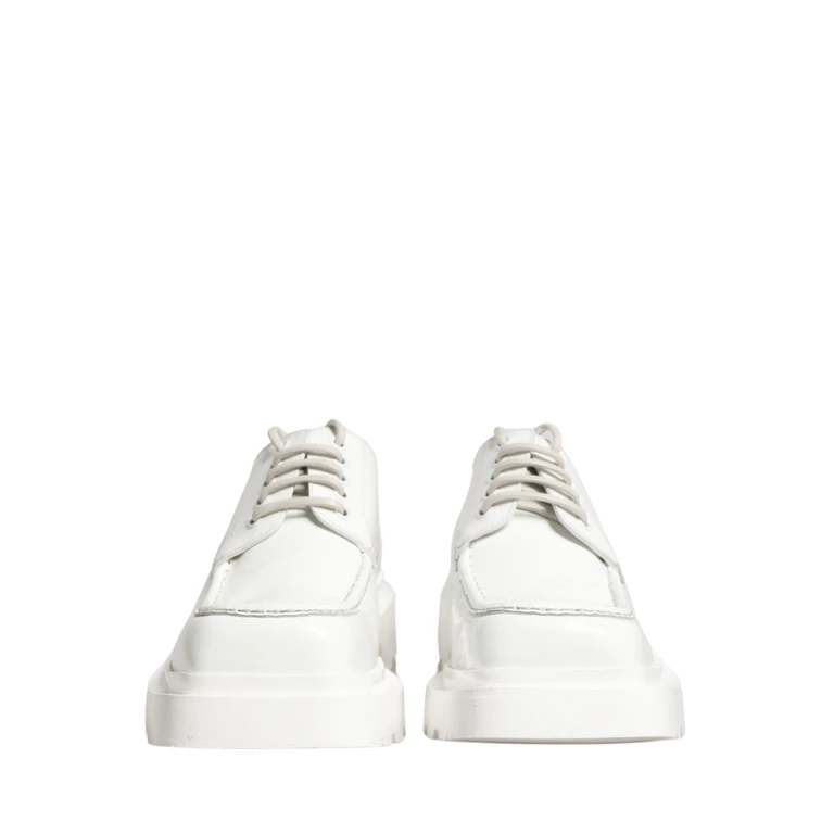 Dolce & Gabbana White Leather Chunky Sole Derby Shoes - Men