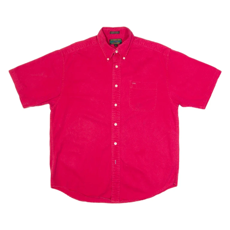 ALEXANDER JULIAN Mens Plain Shirt Red L