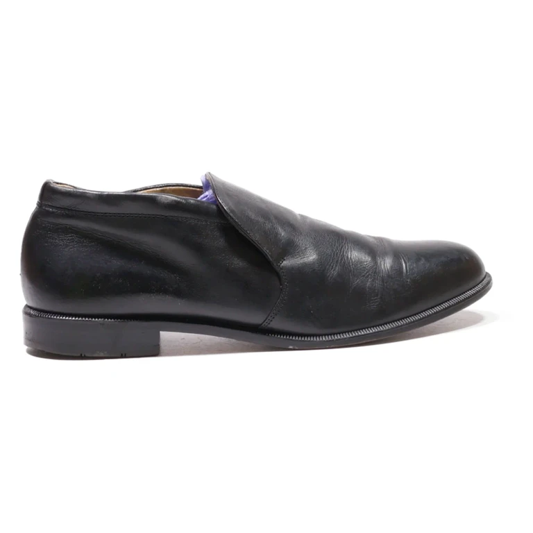 VANLIER Loafer Shoes Black Leather Mens UK 8
