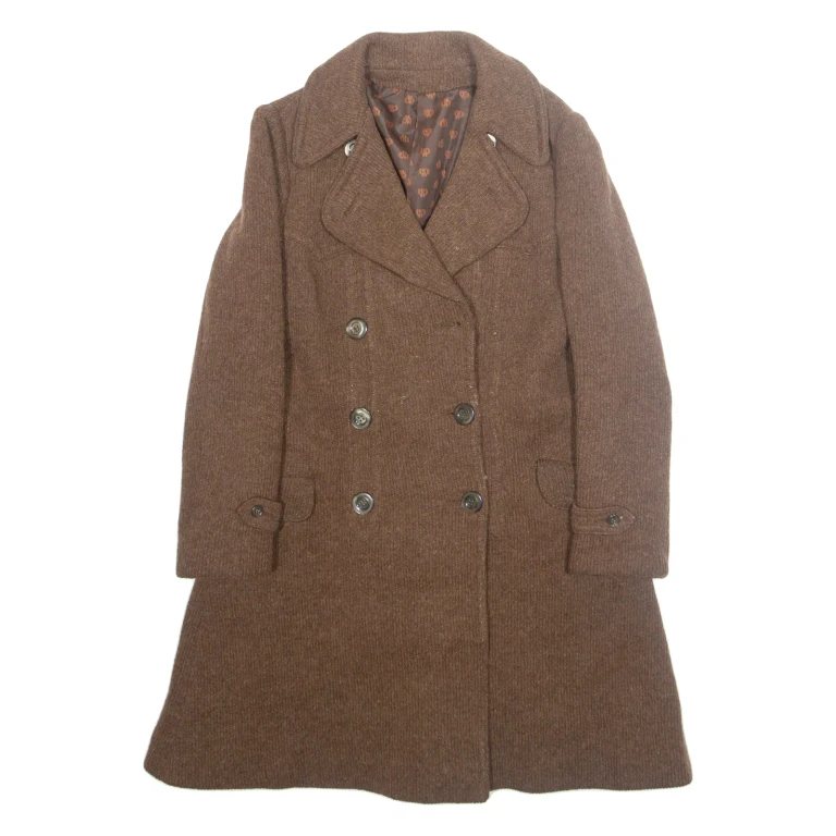 Womens Overcoat Jacket Brown Wool M