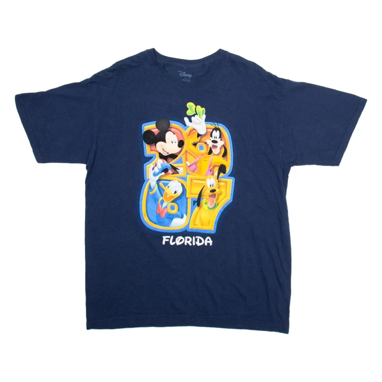 DISNEY 2007 Florida Mens T-Shirt Blue USA L