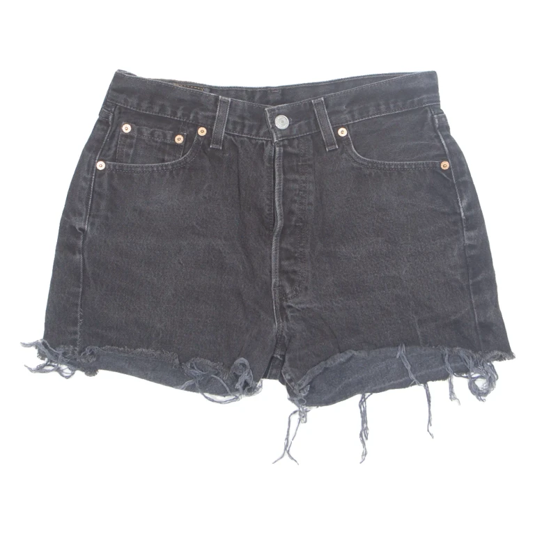 LEVI'S Cut 501 Womens Denim Shorts Black M W30